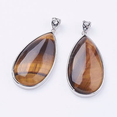 Natural Tiger Eye Big Pendants G-I184-02-1