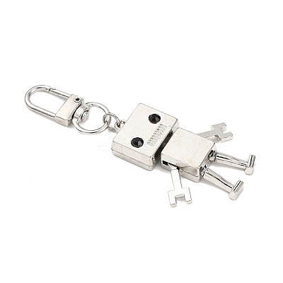 Alloy Rhinestone Robot Pendant Decorations HJEW-JM04372-1