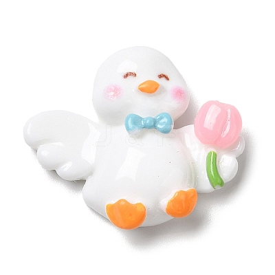 Cute Duck Opaque Resin Cabochons RESI-L038-07P-06-1