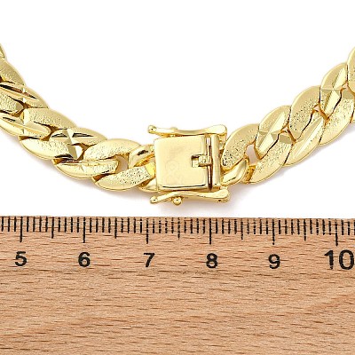 9MM Brass Cuban Link Chain Necklaces NJEW-Q051-01G-1