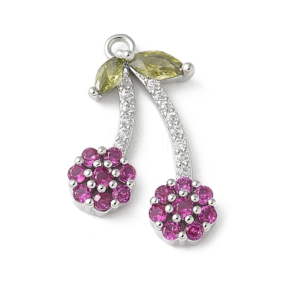 Brass Micro Pave Cubic Zirconia Pendants KK-P290-02E-P-1