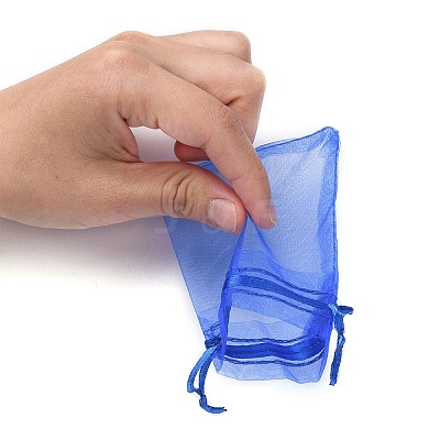20Pcs 10 Colors Rectangle Organza Drawstring Bags CON-YW0001-31C-1