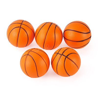 5Pcs PU Leather Mini Imitation Basketball for Doll Decorations AJEW-TA0002-47-1