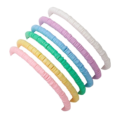 6Pcs 6 Colros Star Acrylic & Polymer Clay Beaded Stretch Kid Bracelet Sets BJEW-JB10673-1