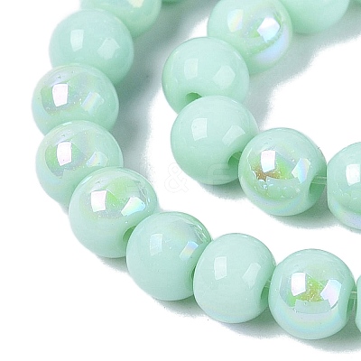Electroplate Opaque Glass Beads Strands LS-EGLA-Q132-6MM-01C-11-1