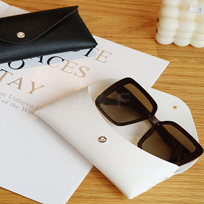 2Pcs 2 Colors PVC Leather Eyeglass Cases ABAG-LP0001-88-1