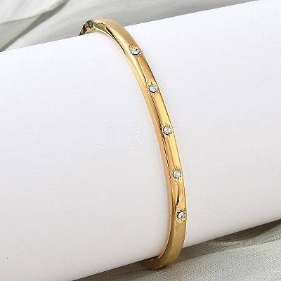 304 Stainless Steel Hinged Bangles for Women BJEW-C132-02G-1
