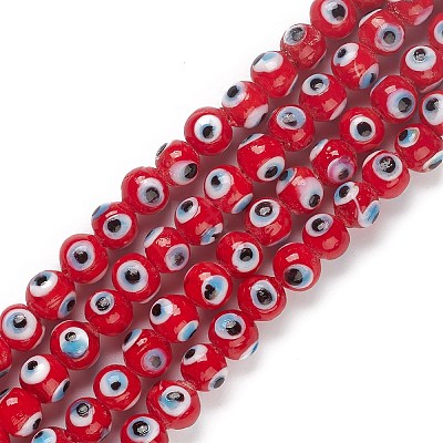 Handmade Evil Eye Lampwork Bead Strands LAMP-M015-02A-1