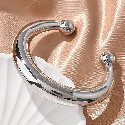 304 Stainless Steel Cuff Bangles BJEW-S161-05P-1