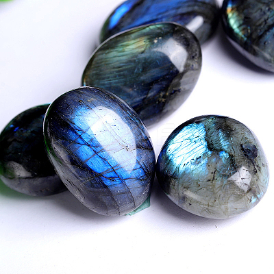 Natural Labradorite Pocket Palm Stone G-PW0003-03A-1