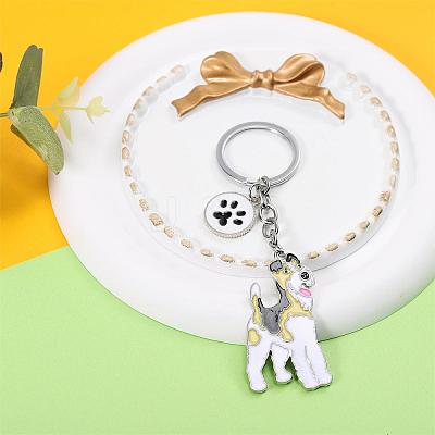 WEWAYSMILE Dog Keychain Car Keychain Pet Pendant Key-Ring Lovely Dog Key-ring Portable Metal Keychain Gift for Pet Lover Birthday Puppy Theme Party Supplies (Terrier) JX803A-1