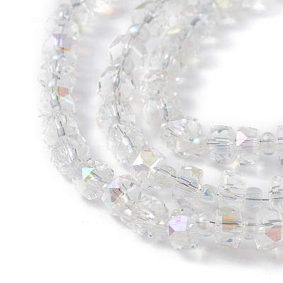 Transparent Electroplate Glass Beads Strands X-EGLA-F153-AB04-1