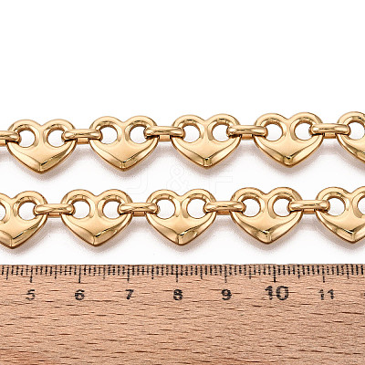 304 Stainless Steel Heart Link Chains CHS-Q009-03G-03-1