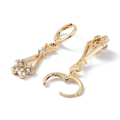Rack Plating Golden Brass Dangle Leverback Earrings EJEW-A030-01E-G-1