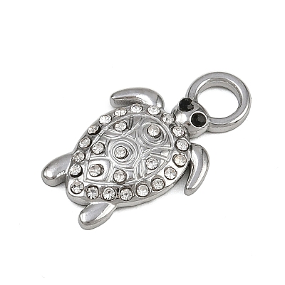 304 Stainless Steel with Rhinestone Pendants STAS-G363-06P-1