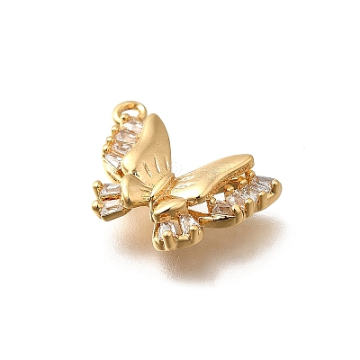 Brass Micro Pave Cubic Zirconia Pendants KK-K378-58G-1