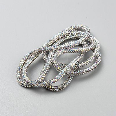 PVC Cord with Rhinestone FIND-WH0139-449B-1