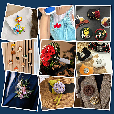 60Pcs 2 Styles Iron Brooch Base Settings FIND-NB0007-19-1