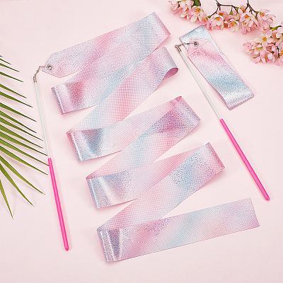 Polycotton Dance Ribbons with Wand AJEW-WH0347-35-1