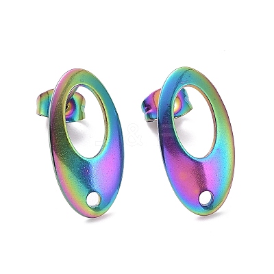 304 Stainless Steel Stud Earring Findings Ion Plating(IP) STAS-Q231-07M-1