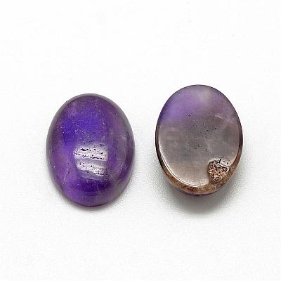 Natural Amethyst Cabochons G-R415-14x10-30-1