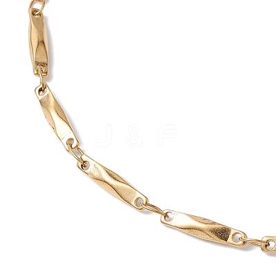 304 Stainless Steel Link Bar Chain Anklets for Women AJEW-AN00621-1