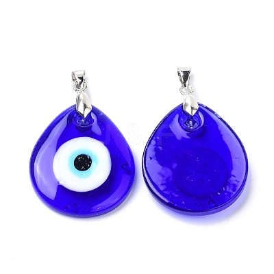 Handmade Evil Eye Lampwork Pendants LAMP-C001-01-1