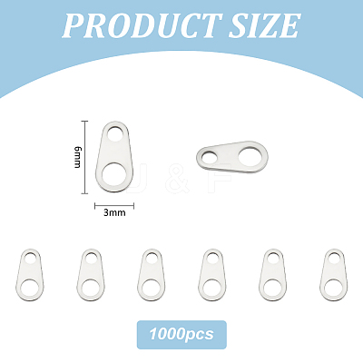 1000Pcs 316 Surgical Stainless Steel Chain Tabs STAS-UN0053-18-1