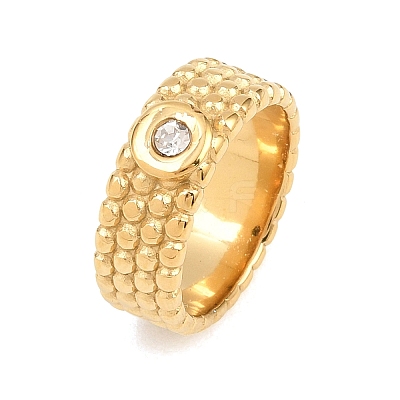 304 Stainless Steel Cubic Zirconia Finger Rings RJEW-F203-03G-01-1