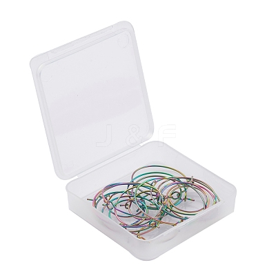 24Pcs 4 Size Ion Plating(IP) 316L Surgical Stainless Steel Hoop Earring Findings STAS-ZZ0001-03M-1