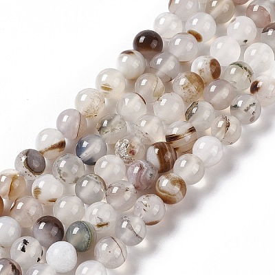 Natural Dendritic Agate Beads Strands X-G-C011-01B-1