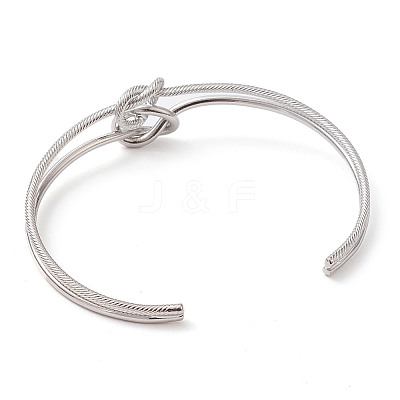 Brass Wire Wrap Knot Cuff Bangles BJEW-D039-38P-1