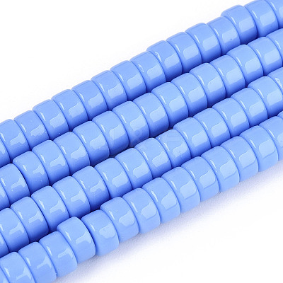 Opaque Solid Color Glass Beads Strands LS-GLAA-N026-3x6mm-08-1