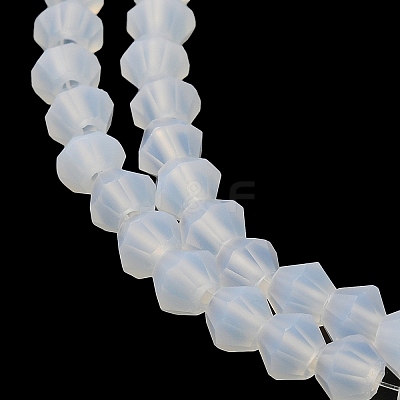 Imitation Jade Frosted Glass Bead Strands GLAA-F029-JM4MM-B05-1