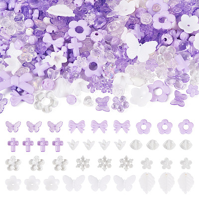 100G Transparent & Opaque Acrylic Beads TACR-TA0001-57A-1