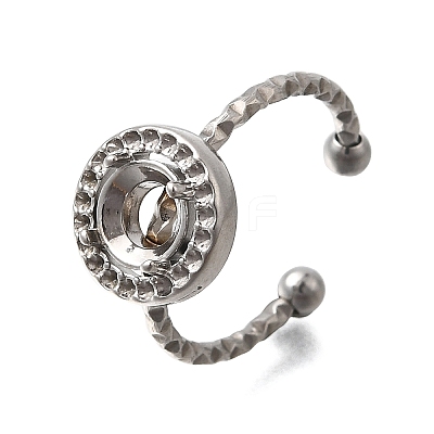 Round 304 Stainless Steel Adjustable Cuff Ring Components STAS-H237-02E-P-1