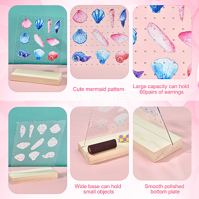 Acrylic Earrings Display Stands ODIS-WH0011-44-1