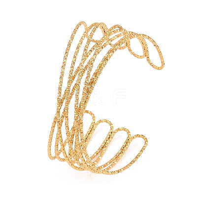304 Stainless Steel Cuff Bangles for Women BJEW-Z155-05G-1