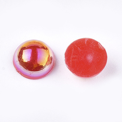 ABS Plastic Imitation Pearl Cabochons OACR-S025-6mm-02-1