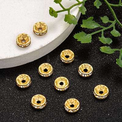 Iron Grade A Crystal Rhinestone Spacer Beads RB-A010-8MM-G-1