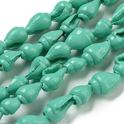 Spray Painted Natural Spiral Shell Beads Strands BSHE-G039-08B-1