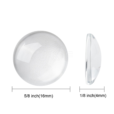 Transparent Glass Cabochons X-GGLA-R026-16mm-1