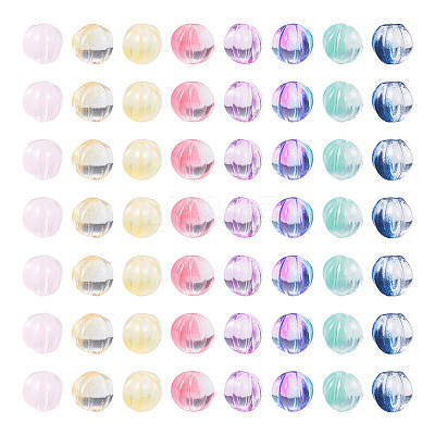 120Pcs 8 Colors Transparent Glass Beads GLAA-TA0004-25-1