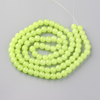 Baking Paint Imitation Jade Glass Round Bead Strands LS-DGLA-Q021-10mm-08-1