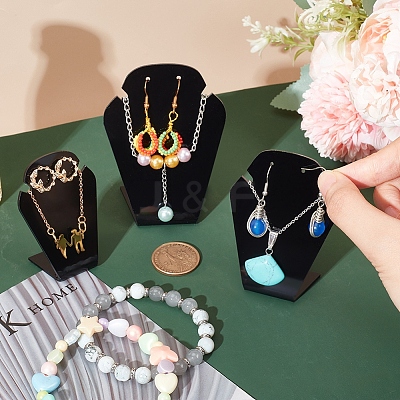 3Pcs 3 Sizes Acrylic Necklace Displays Stand Set NDIS-WH0006-12-1