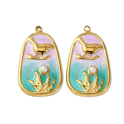 304 Stainless Steel Enamel Pendants STAS-L299-22G-01-1