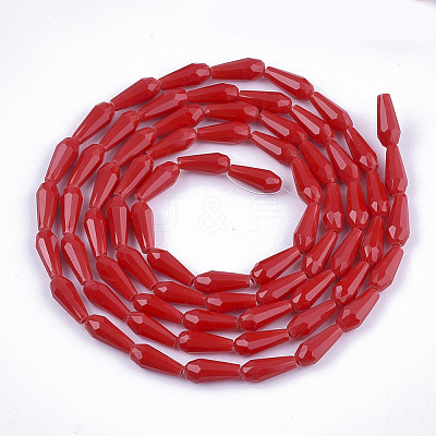 Opaque Solid Color Glass Beads Strands GLAA-T009-001A-1