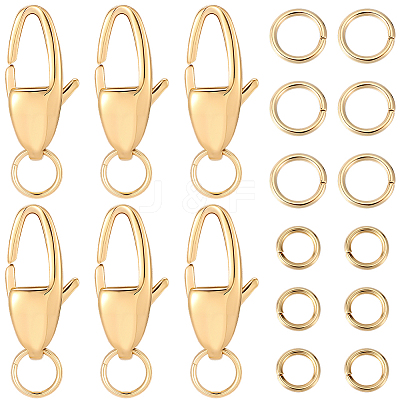 6Pcs 304 Stainless Steel Lobster Claw Clasps STAS-BBC0008-57G-1
