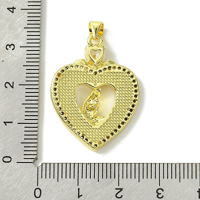 Mother's Day Brass Micro Pave Clear Cubic Zirconia Pendants KK-H472-13G-08-1