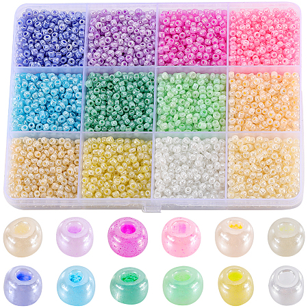 SUNNYCLUE 156G 12 Style 8/0 Glass Seed Beads SEED-SC0001-35A-1